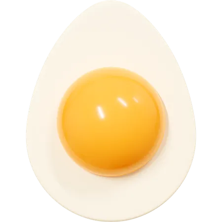 Slice of Boiled Egg  3D Icon