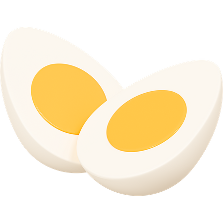 Slice of Boiled Eggs  3D Icon