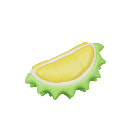 Slice Of Durian Fruit  3D Icon