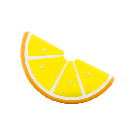 3 D Rendering Slice Of Lemon Icon 3 D Render Ripe Yellow Lemon Icon Slice Of Lemon 3D Icon