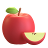 free 3d apple slice 