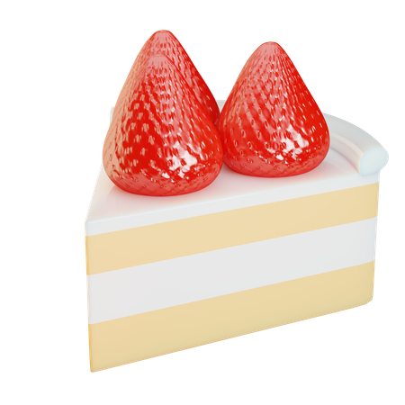 Slice Strawberry Cake  3D Illustration