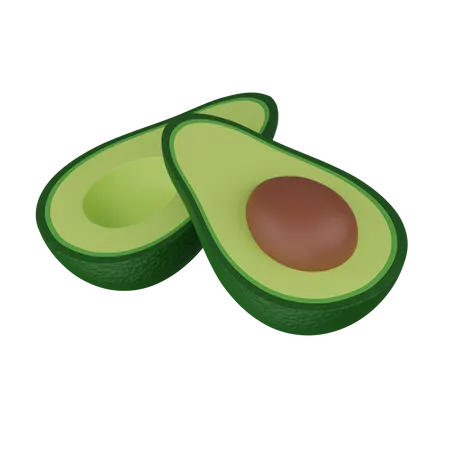 Sliced ​​avocado 3D Icon