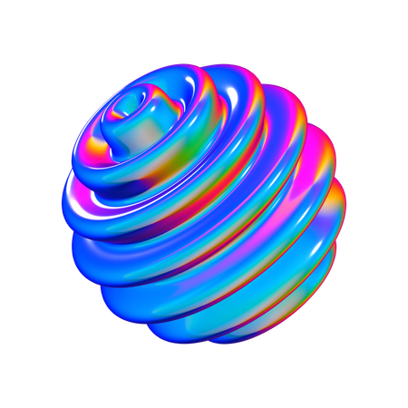 Sliced Ball Abstract Shape  3D Icon