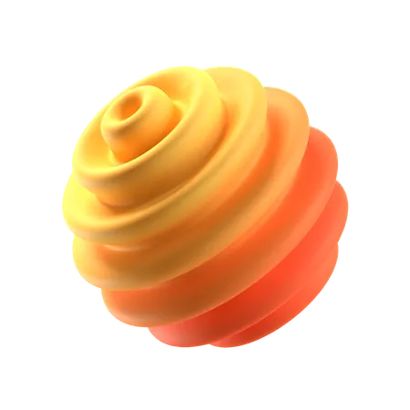 Sliced Ball Abstract Shape  3D Icon