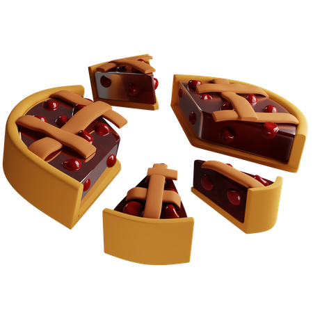 Sliced cherry pie  3D Illustration