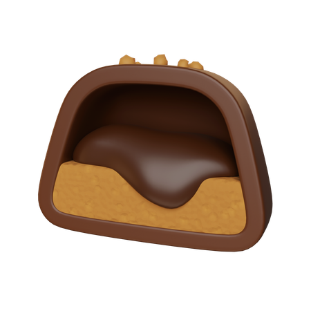 Sliced Chocolate Cross Section  3D Icon