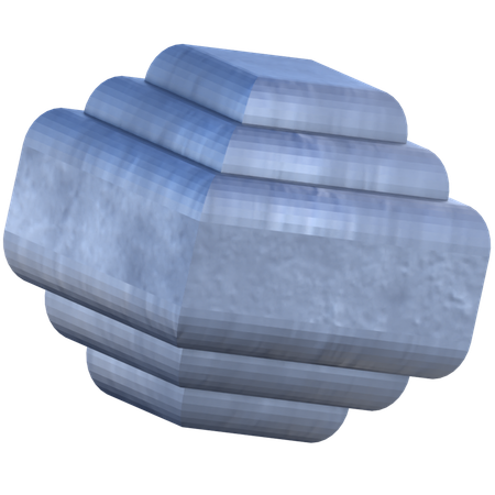 Sliced Cube Abstract Shape  3D Icon