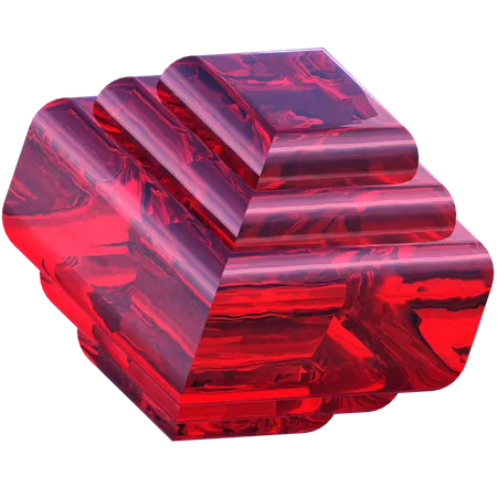 Sliced Cube Abstract Shape  3D Icon