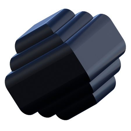Sliced Cube Abstract Shape  3D Icon