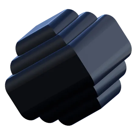 Sliced Cube Abstract Shape  3D Icon