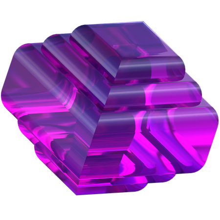Sliced Cube Abstract Shape  3D Icon
