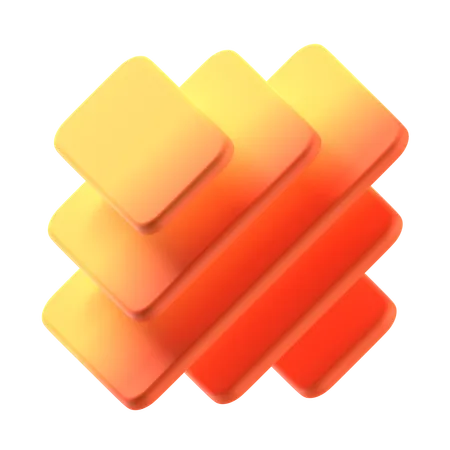 Sliced Cube Abstract Shape  3D Icon