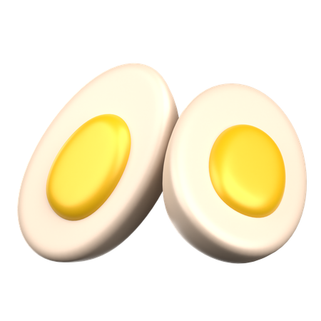 スライスした卵  3D Icon