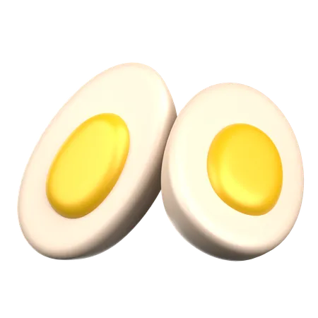 スライスした卵  3D Icon