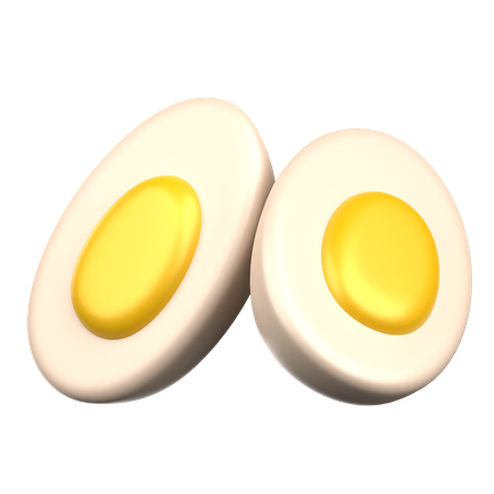 SLICED EGG  3D Icon