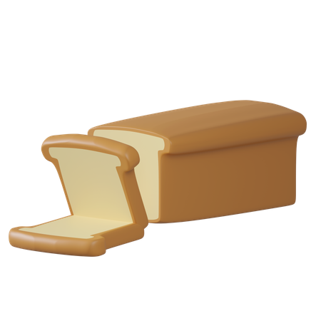 Sliced Fresh Wheat Bread  3D Icon