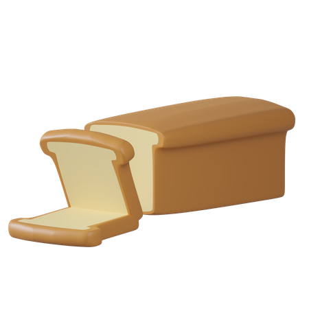 Sliced Fresh Wheat Bread  3D Icon