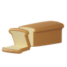 3d sliced fresh wheat bread logo