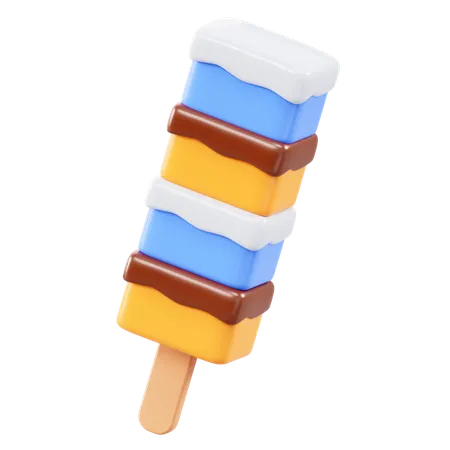 Sliced Ice Cream  3D Icon