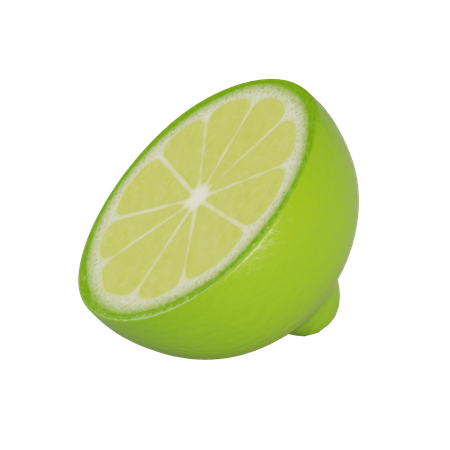 Sliced Lime 3D Illustration