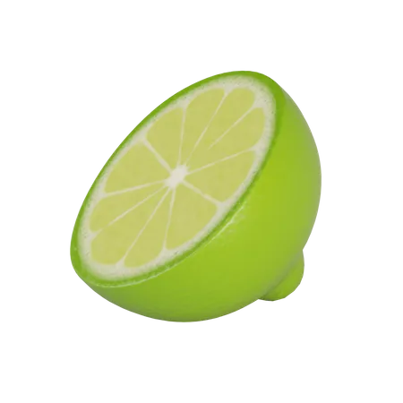 Sliced Lime 3D Illustration
