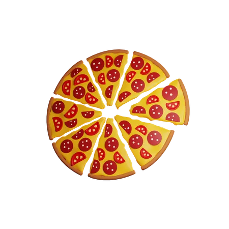 3 D Rendering Of A Pizza With Pepperoni 3D Icon