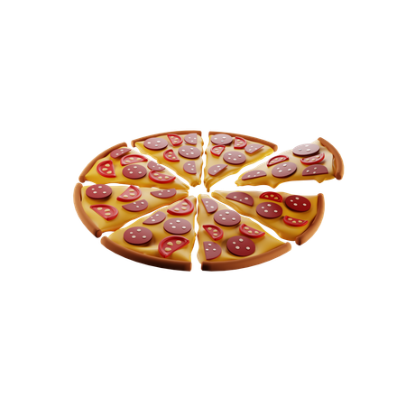 Sliced Pizza  3D Icon