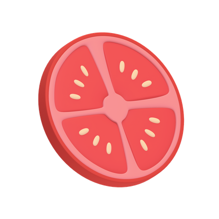 Sliced tomato 3D Illustration