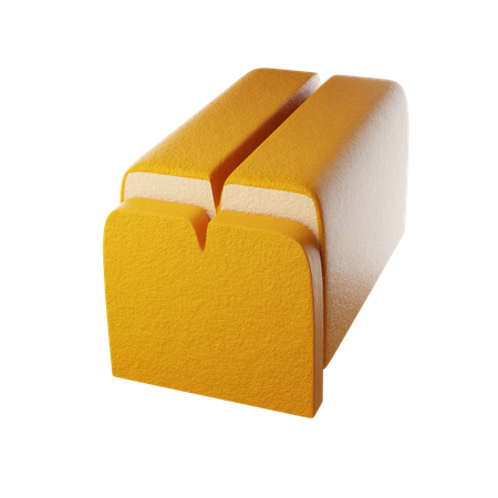 Sliced White Bread 3D Icon