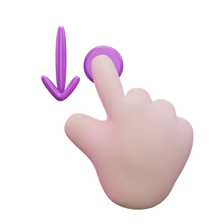 Slide Down Hand Gesture  3D Icon