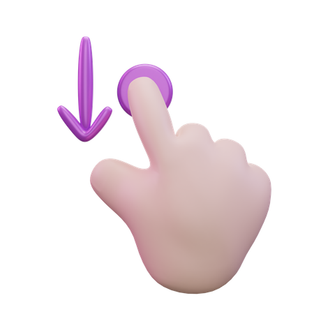 Slide Down Hand Gesture  3D Icon
