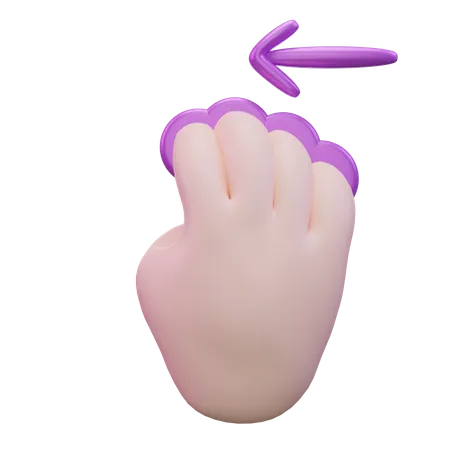 Slide Left Four Finger Hand Gesture  3D Icon