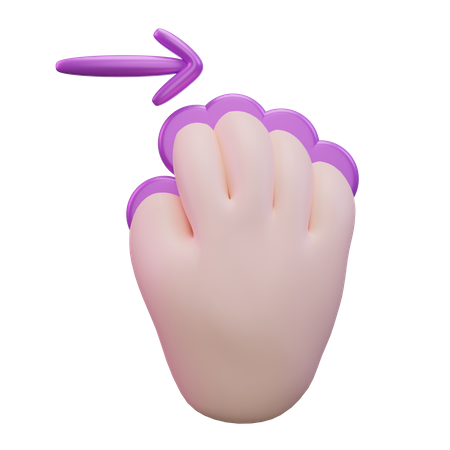 Slide Right Five Finger Hand Gesture  3D Icon