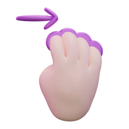 Slide Right Four Finger Hand Gesture  3D Icon