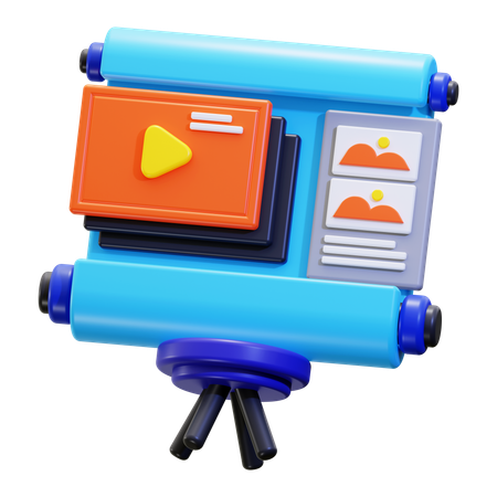 Slide show presentation  3D Icon