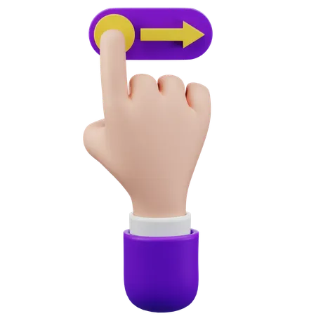 Slide Unlock Touch Hand Gesture  3D Icon