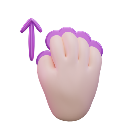 Slide Up Five Finger Hand Gesture  3D Icon