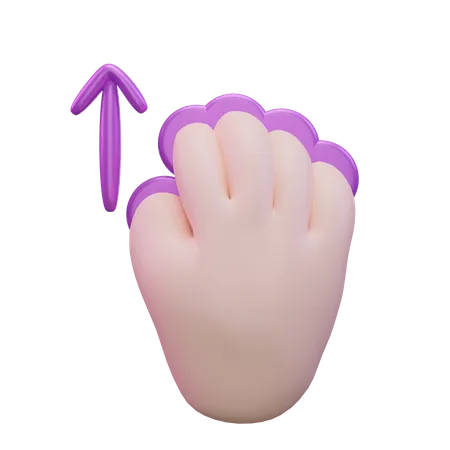 Slide Up Five Finger Hand Gesture  3D Icon