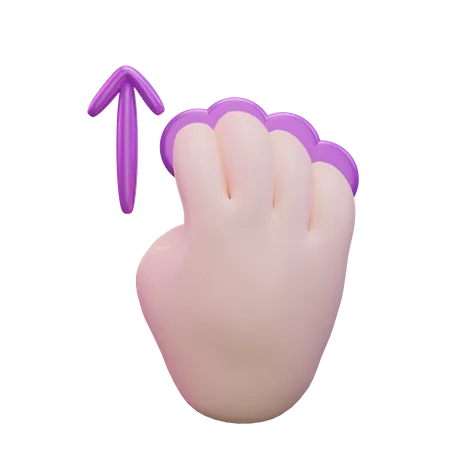 Slide Up Four Finger Hand Gesture  3D Icon