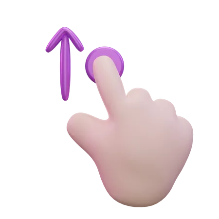 Slide Up Hand Gesture  3D Icon