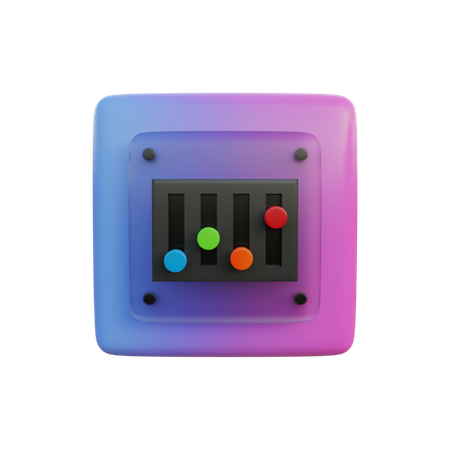 Slider Equalizer  3D Illustration