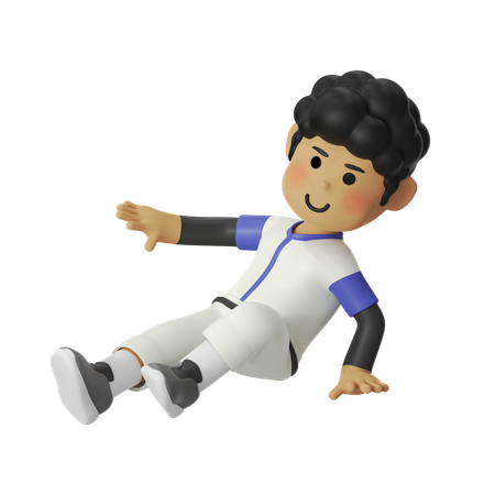 スライディングタックルの野球少年  3D Icon