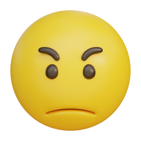 Slightly Angry Expression Emoji  3D Icon
