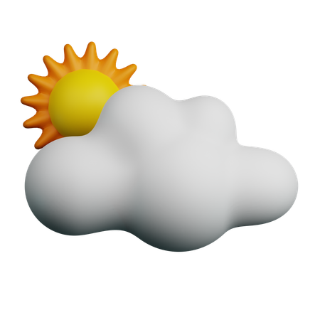 Slightly Cloudy  3D Icon