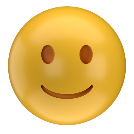 Slightly Smile Face Emoji  3D Icon