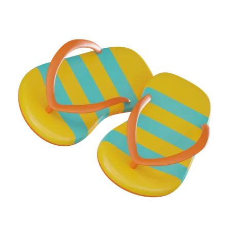Flip Flops Perfect For Beachwear And Tropical Getaways Captures The Spirit Of Relaxation And Leisure By The Shore 3 D Render Illustration 3D Icon