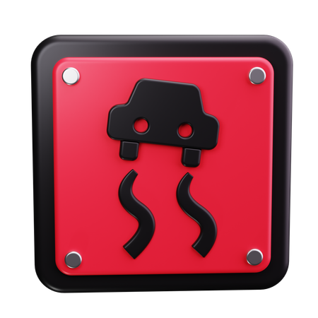 Slippery Road Sign  3D Icon