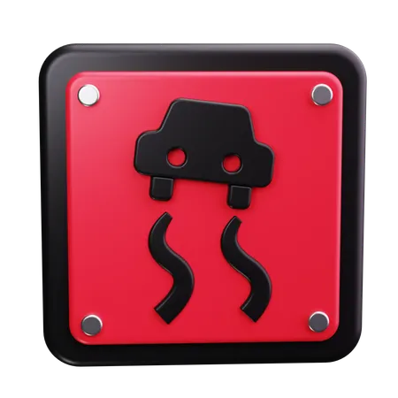 Slippery Road Sign  3D Icon