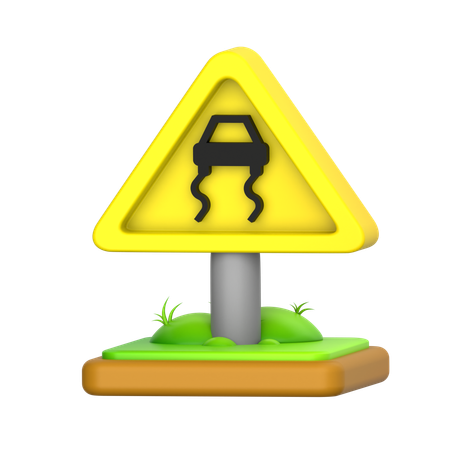 Slippery When Wet Sign  3D Icon